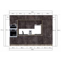 Bucatarie ZONE B 340 FRONT PAL K002 / decor 4299